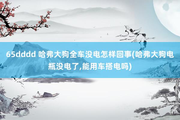 65dddd 哈弗大狗全车没电怎样回事(哈弗大狗电瓶没电了，能用车搭电吗)