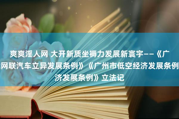 爽爽淫人网 大开新质坐褥力发展新寰宇——《广州市智能网联汽车立异发展条例》《广州市低空经济发展条例》立法记